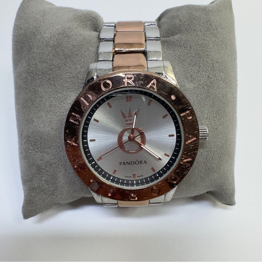 Pandora Imagine Grand Diamond Accented Bezel Stainless Steel Watch Swiss Made